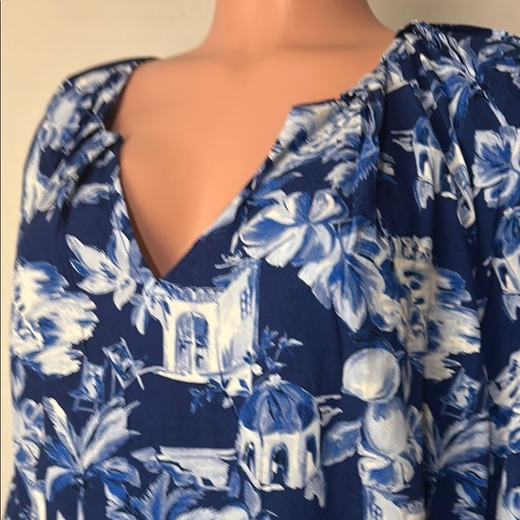 Loft Women’s Top Shirt Blouse V-Neck Short Sleeves Size Xtra Large - Picture 5 of 13